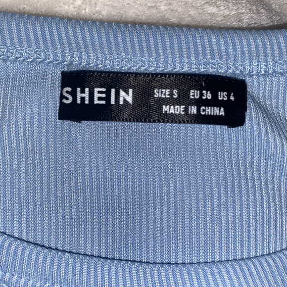 SHEIN BLUE CHECKERED RIBBED CROPPED TANK TOP SIZE S/US 4 - Picture 4 of 4